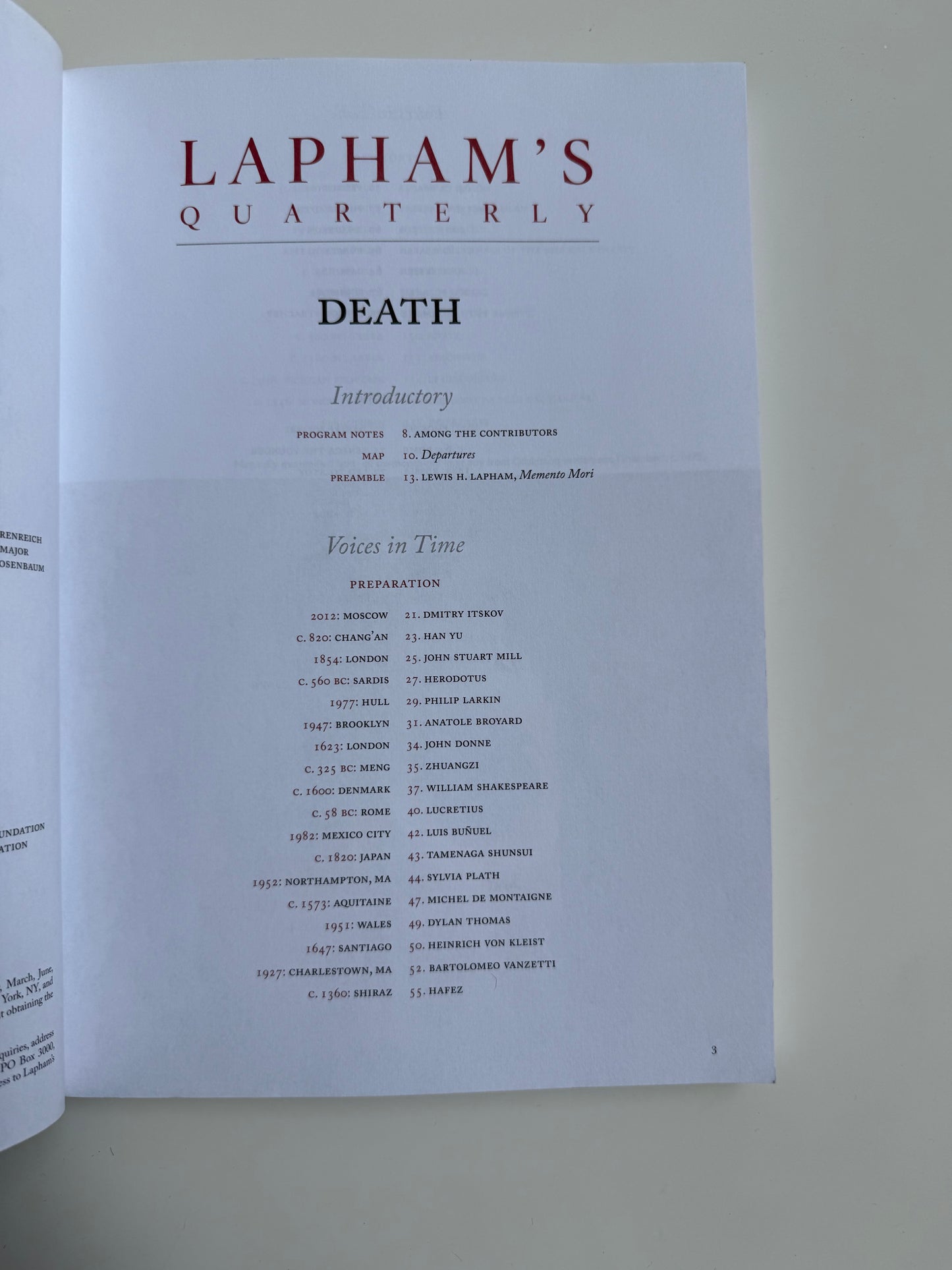 Lapham’s Quarterly, Death – Fall 2013